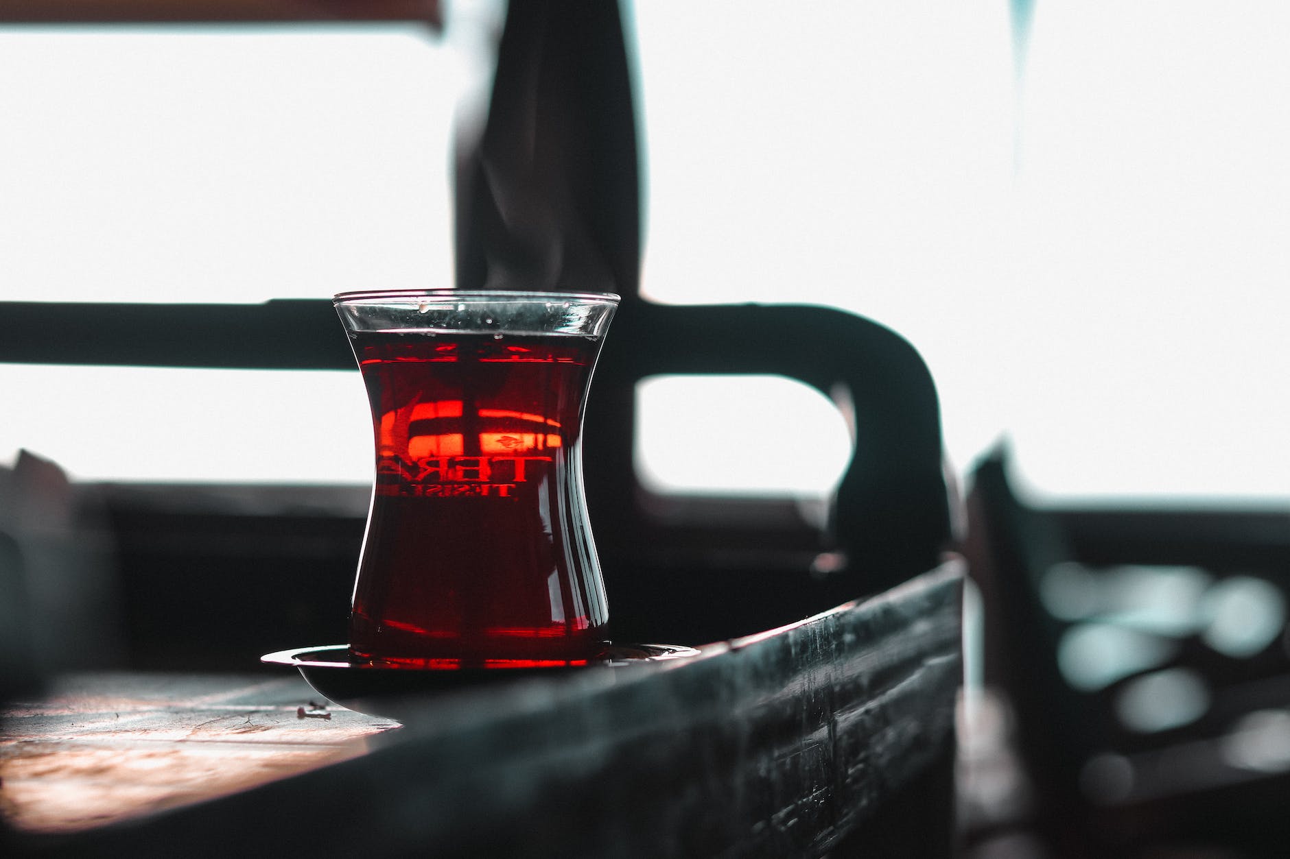 turkish tea in glass on table