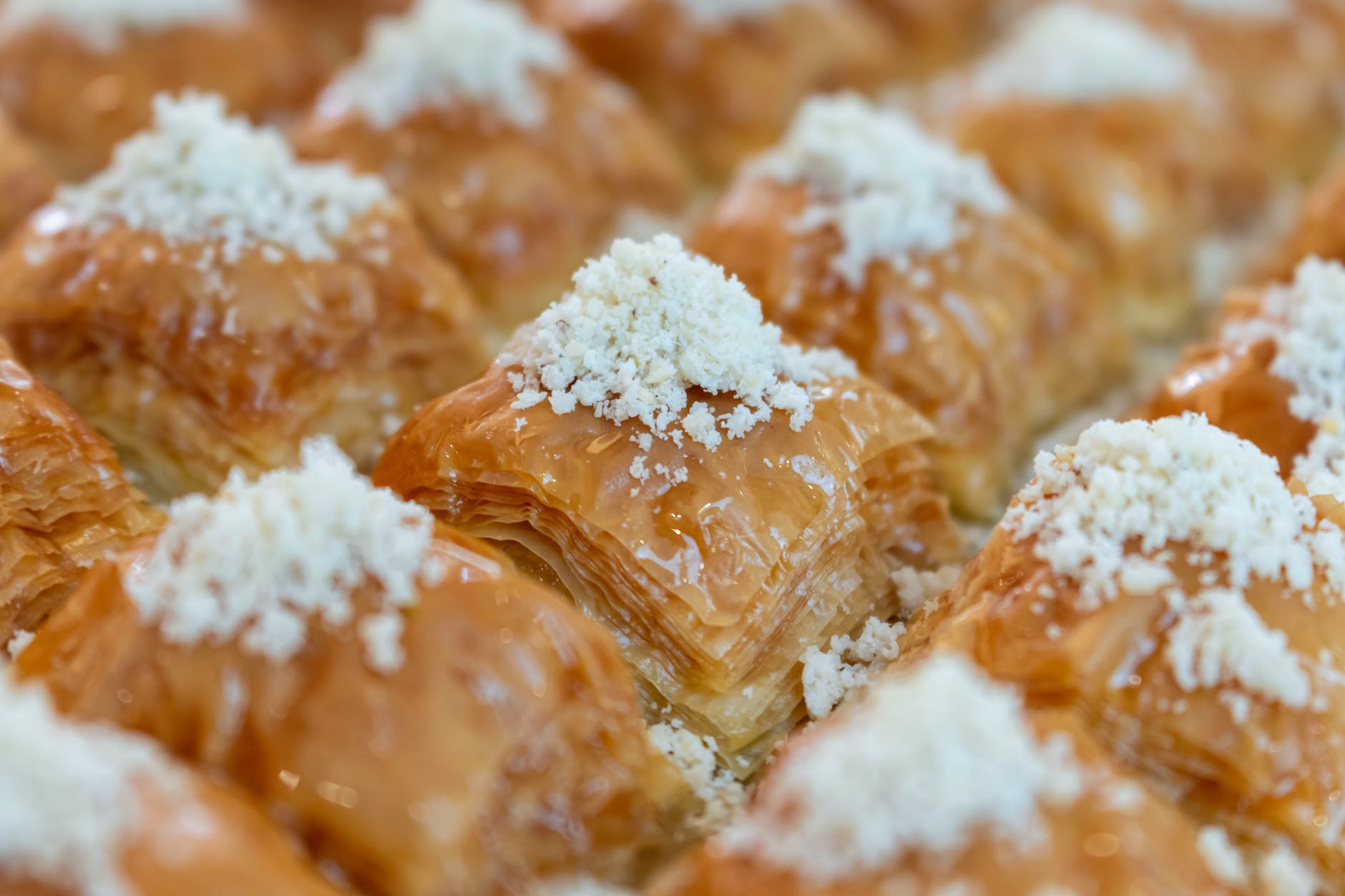 close up shot of baklava